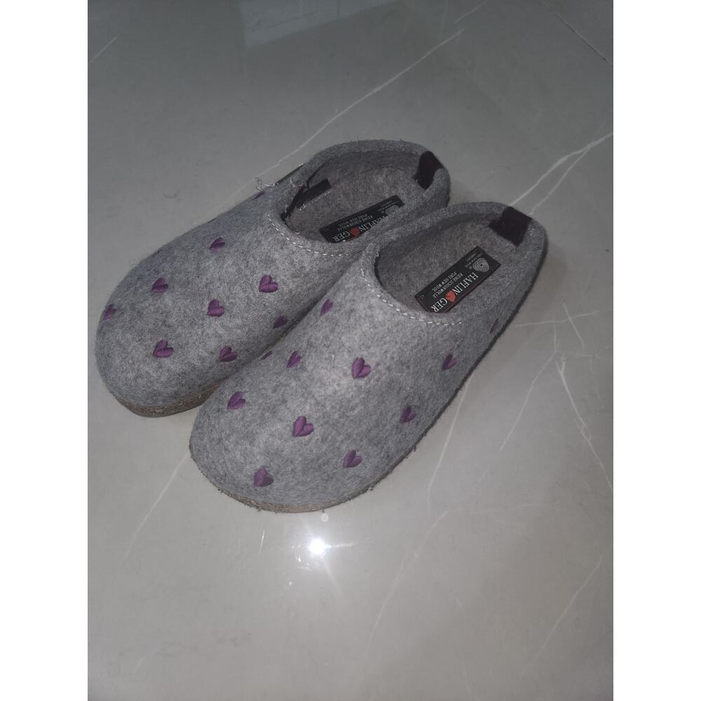 Haflinger wool Grizzly Cuorocini clogs with hearts 40